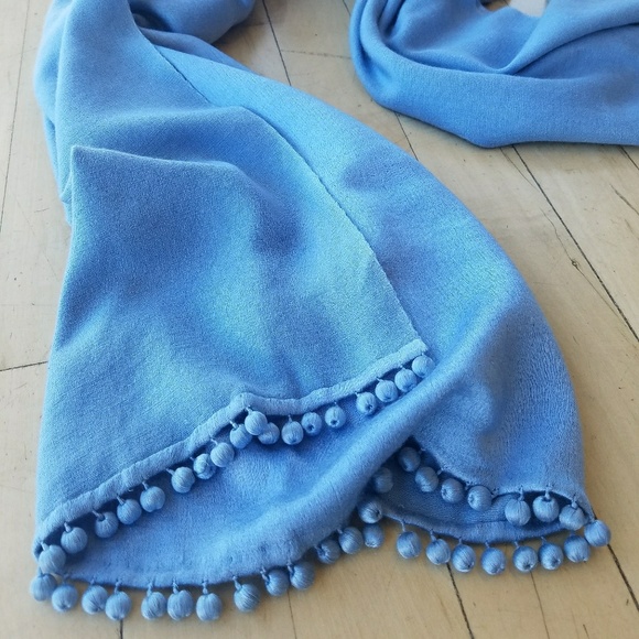 Bajra Designer silk cashmere pom scarf - Picture 3 of 6